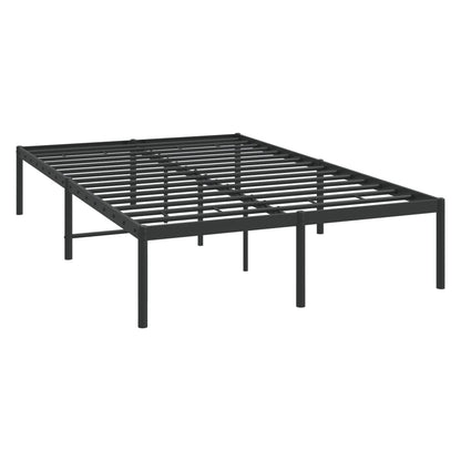 Sleek Black Metal Bed Frame 120x190cm - No Mattress Included