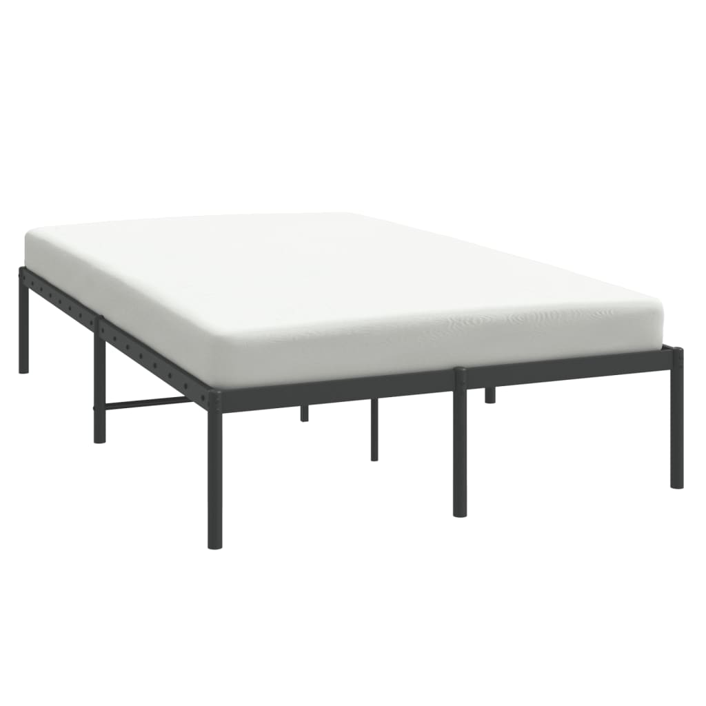 Sleek Black Metal Bed Frame 120x190cm - No Mattress Included