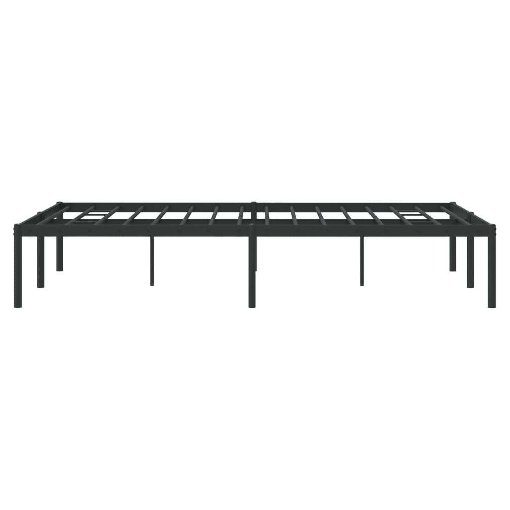 Sleek Black Metal Bed Frame 120x190cm - No Mattress Included