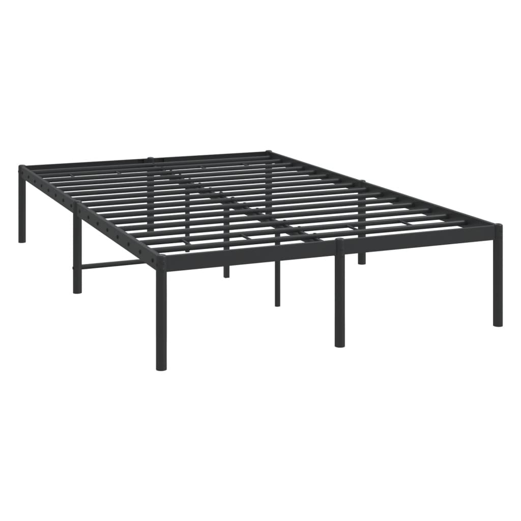 Sleek Black Metal Bed Frame 120x200cm - Durable & Stylish Design