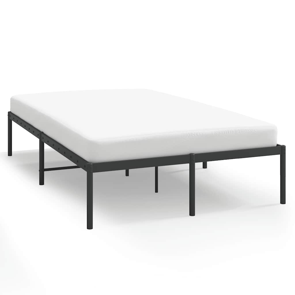 Sturdy Black Metal Bed Frame 135x190cm - No Mattress Included