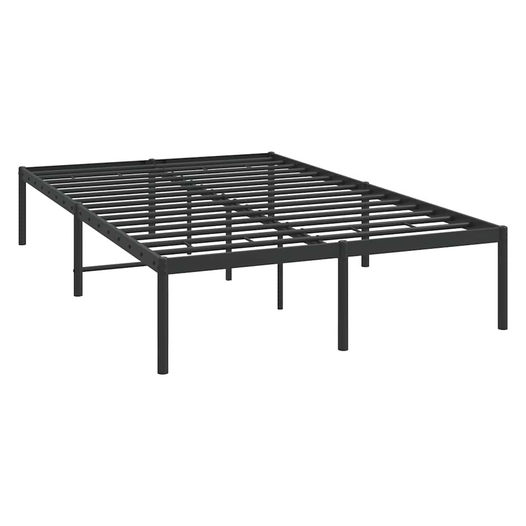 Sturdy Black Metal Bed Frame 135x190cm - No Mattress Included