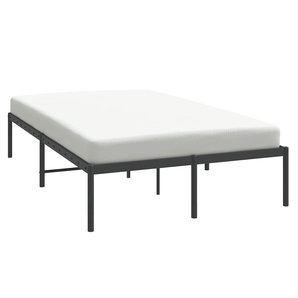 Sturdy Black Metal Bed Frame 135x190cm - No Mattress Included