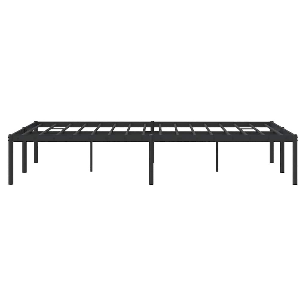 Sturdy Black Metal Bed Frame 135x190cm - No Mattress Included