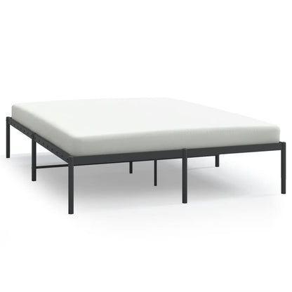 Sturdy Black Metal Bed Frame 140x190cm - No Mattress Included