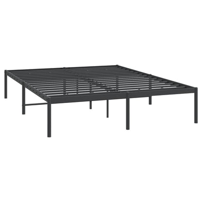 Sturdy Black Metal Bed Frame 140x190cm - No Mattress Included