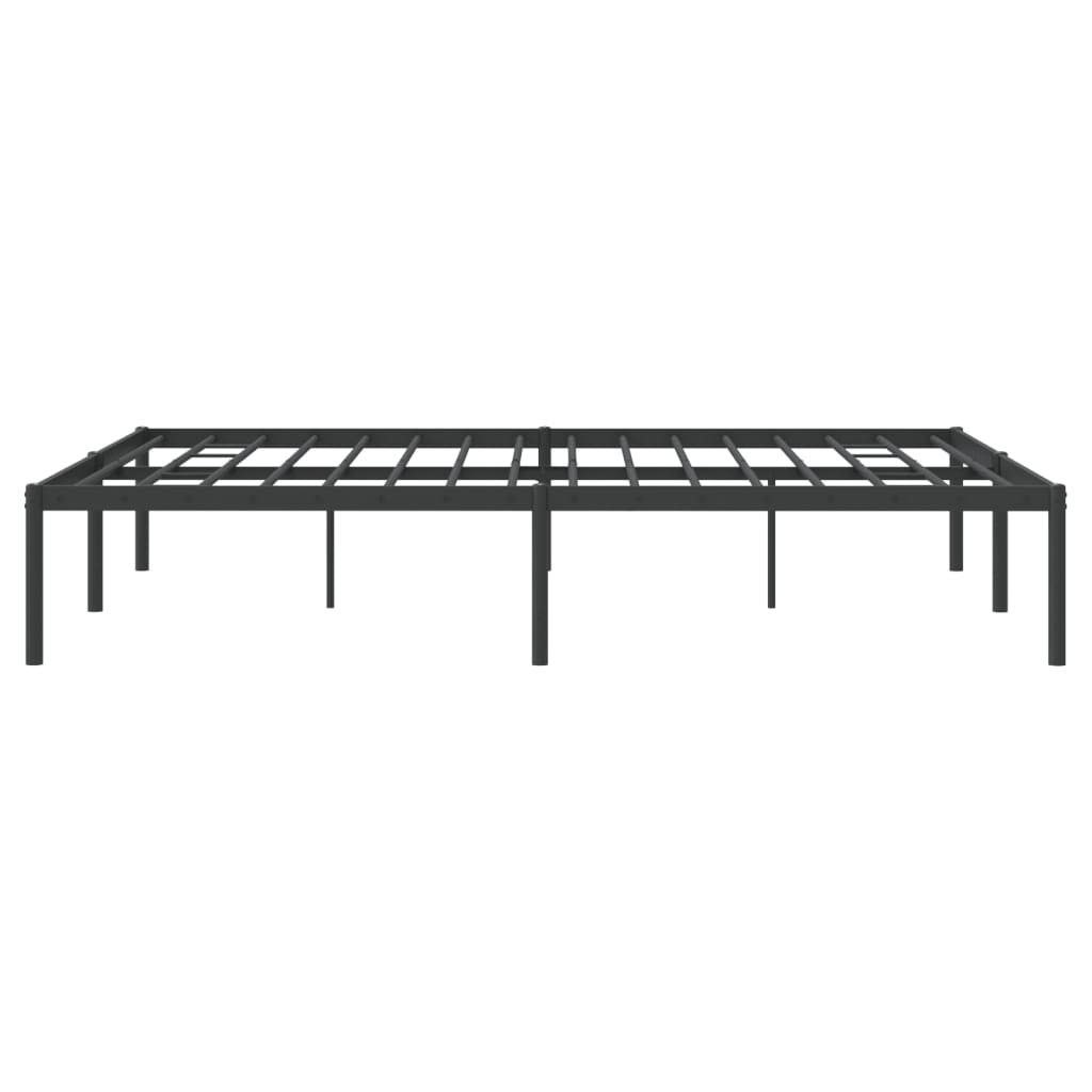 Sturdy Black Metal Bed Frame 140x190cm - No Mattress Included