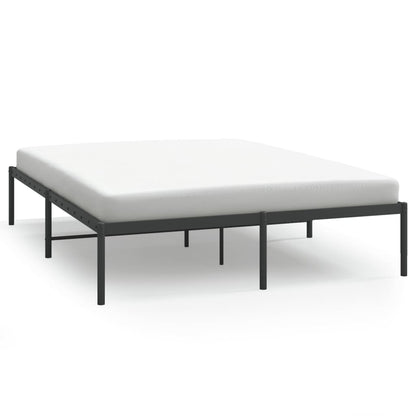 Sleek Black Metal Bed Frame 140x200cm - No Mattress Included