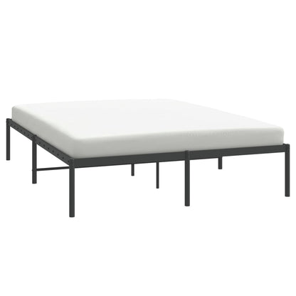 Sleek Black Metal Bed Frame 140x200cm - No Mattress Included