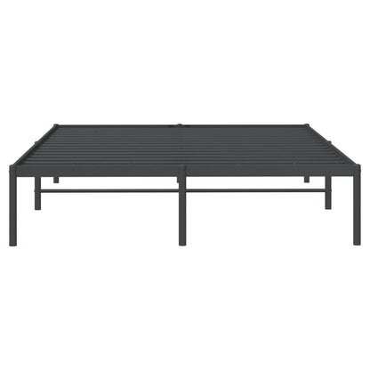 Sleek Black Metal Bed Frame 140x200cm - No Mattress Included