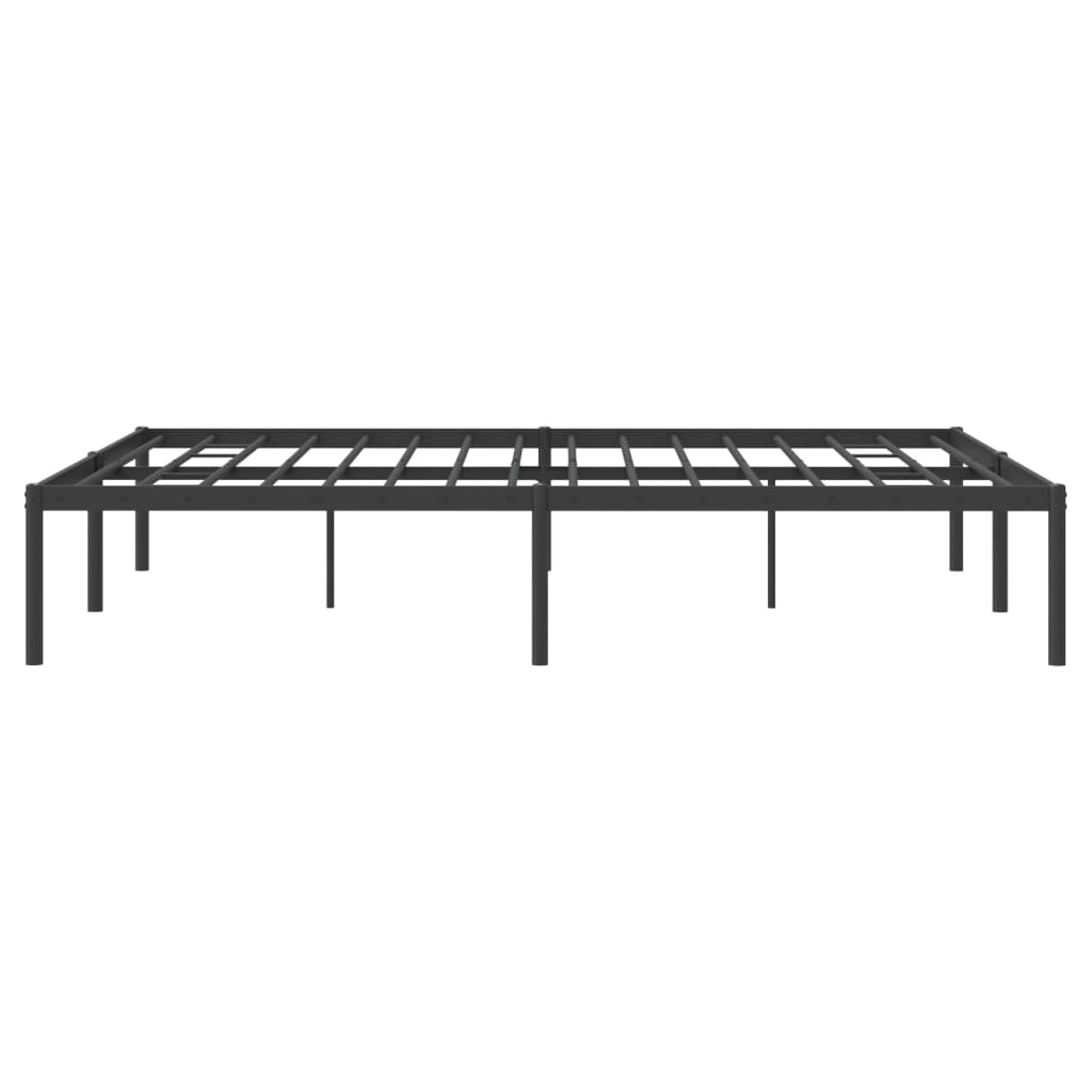 Sleek Black Metal Bed Frame 140x200cm - No Mattress Included