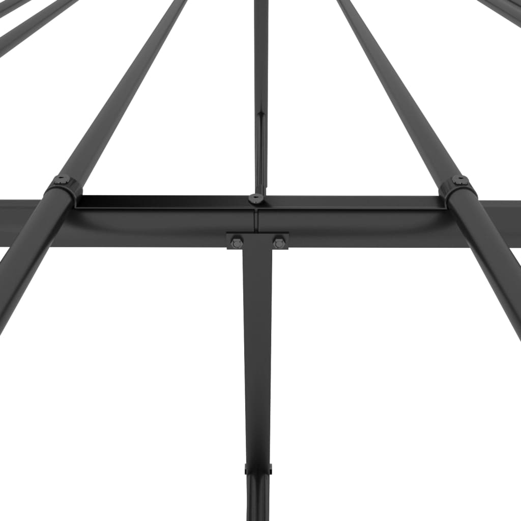 Sleek Black Metal Bed Frame 140x200cm - No Mattress Included
