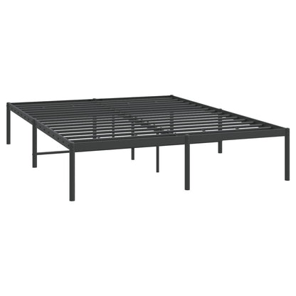 Sleek Black Metal Bed Frame 150x200cm - Sturdy & Stylish Design