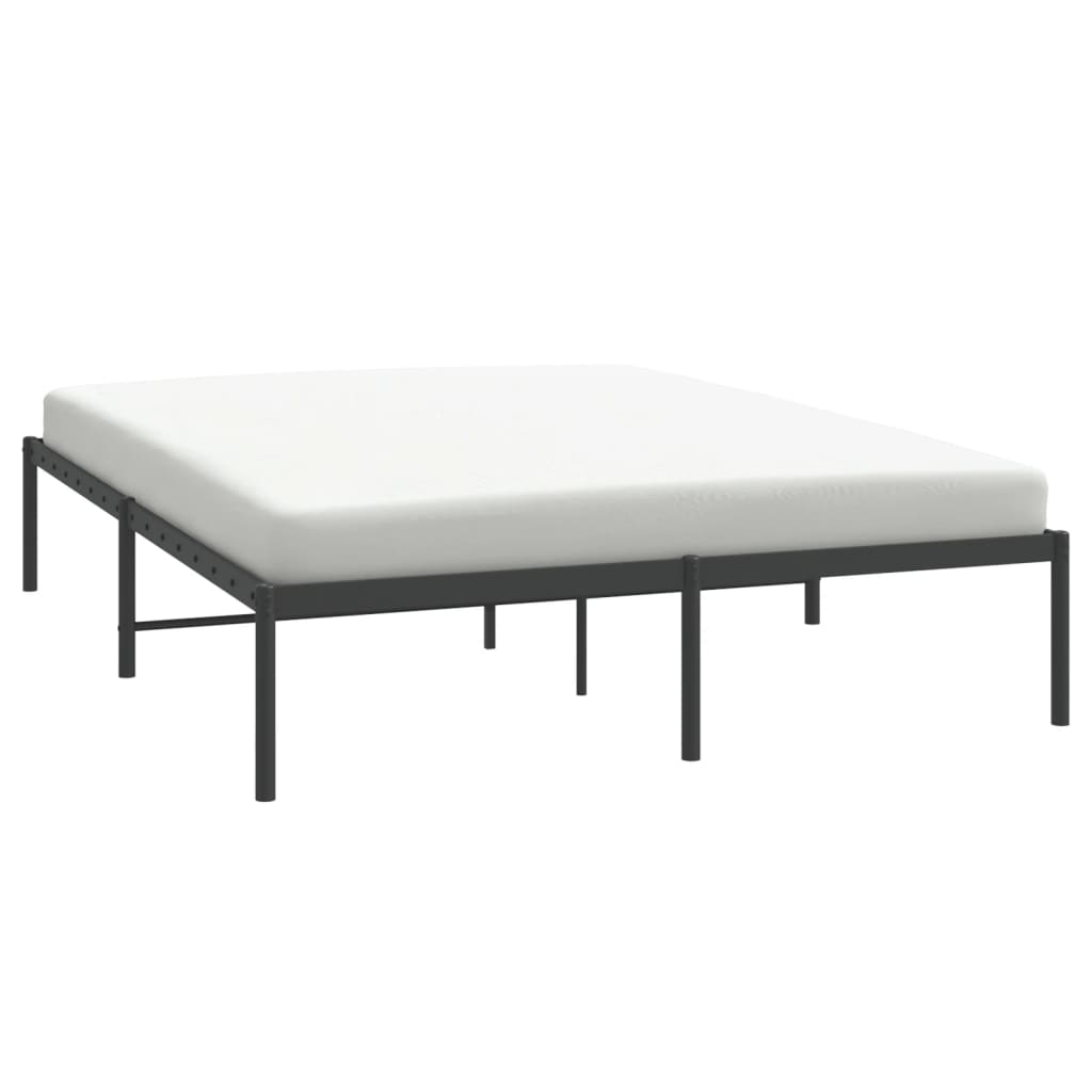 Sleek Black Metal Bed Frame 150x200cm - Sturdy & Stylish Design