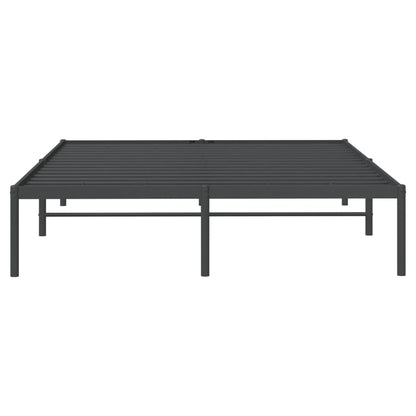 Sleek Black Metal Bed Frame 150x200cm - Sturdy & Stylish Design
