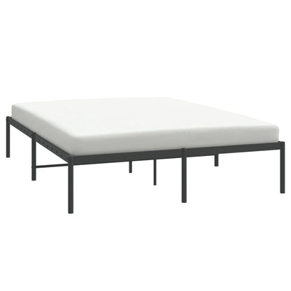 Sleek Black Metal Bed Frame 160x200cm - Sturdy & Stylish Design