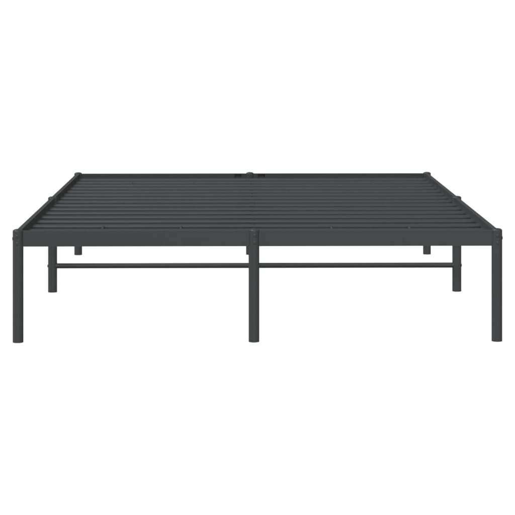 Sleek Black Metal Bed Frame 160x200cm - Sturdy & Stylish Design