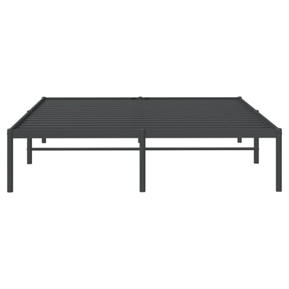 Sleek Black Metal Bed Frame 160x200cm - Sturdy & Stylish Design