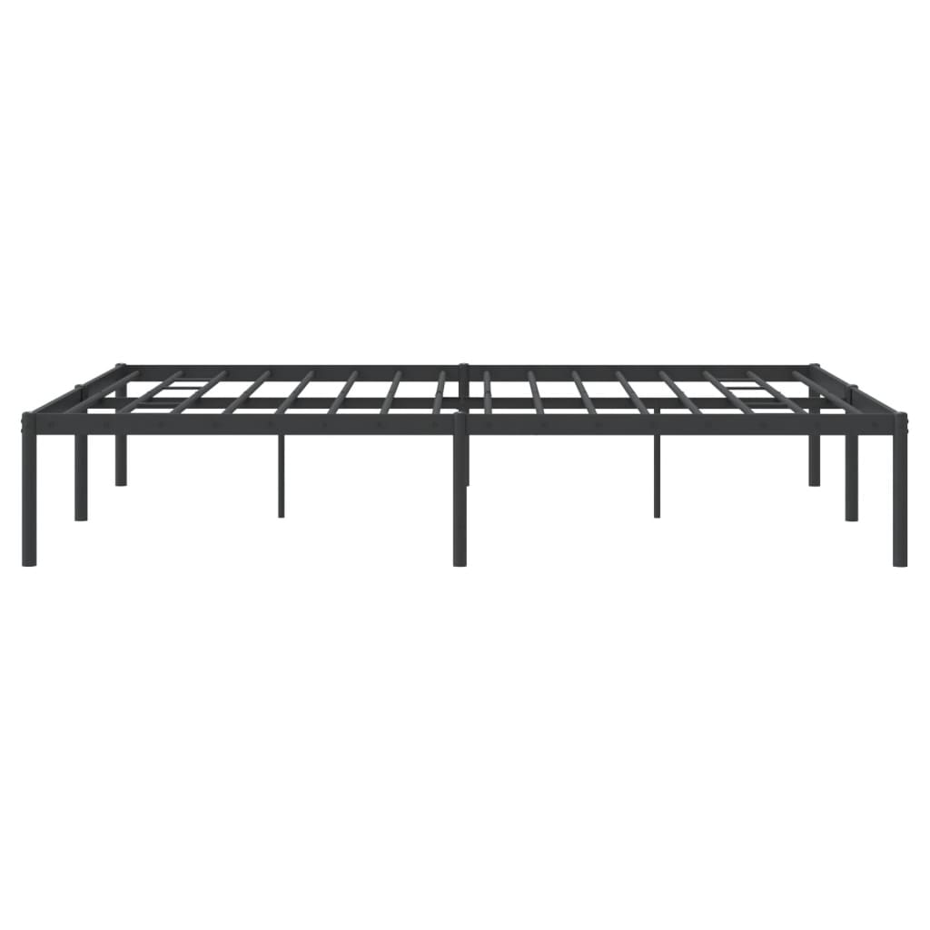 Sleek Black Metal Bed Frame 160x200cm - Sturdy & Stylish Design