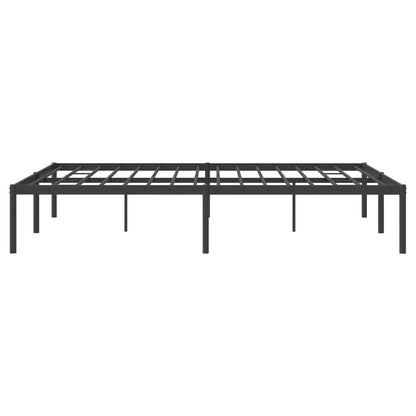 Sleek Black Metal Bed Frame 160x200cm - Sturdy & Stylish Design