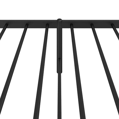 Sleek Black Metal Bed Frame with Headboard 100x200cm, No Mattress