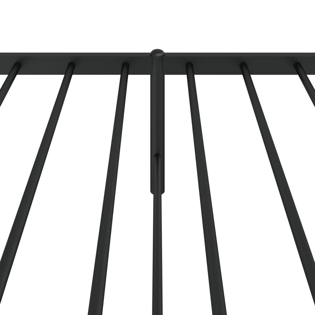 Black Metal Bed Frame with Headboard, 107x203cm - No Mattress Included