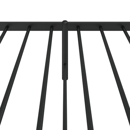 Black Metal Bed Frame with Headboard, 107x203cm - No Mattress Included