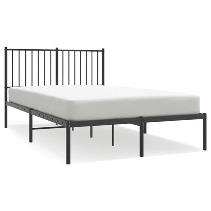 Sleek Black Metal Bed Frame with Headboard 120x200cm - No Mattress