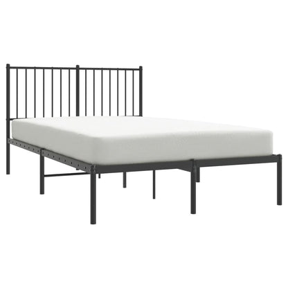 Sleek Black Metal Bed Frame with Headboard 120x200cm - No Mattress