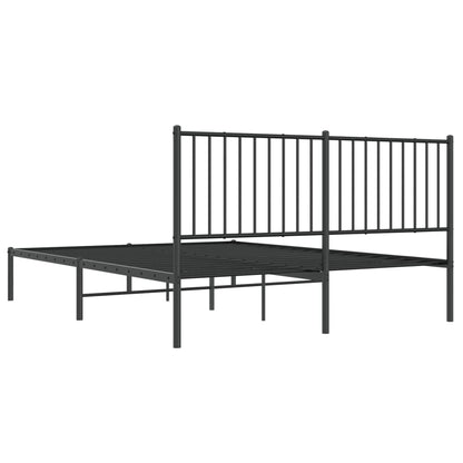 Black Metal Bed Frame with Headboard 160x200cm - No Mattress