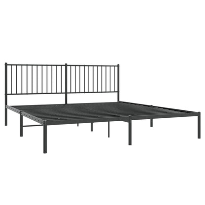 Black Metal Bed Frame with Headboard 180x200cm - No Mattress Included