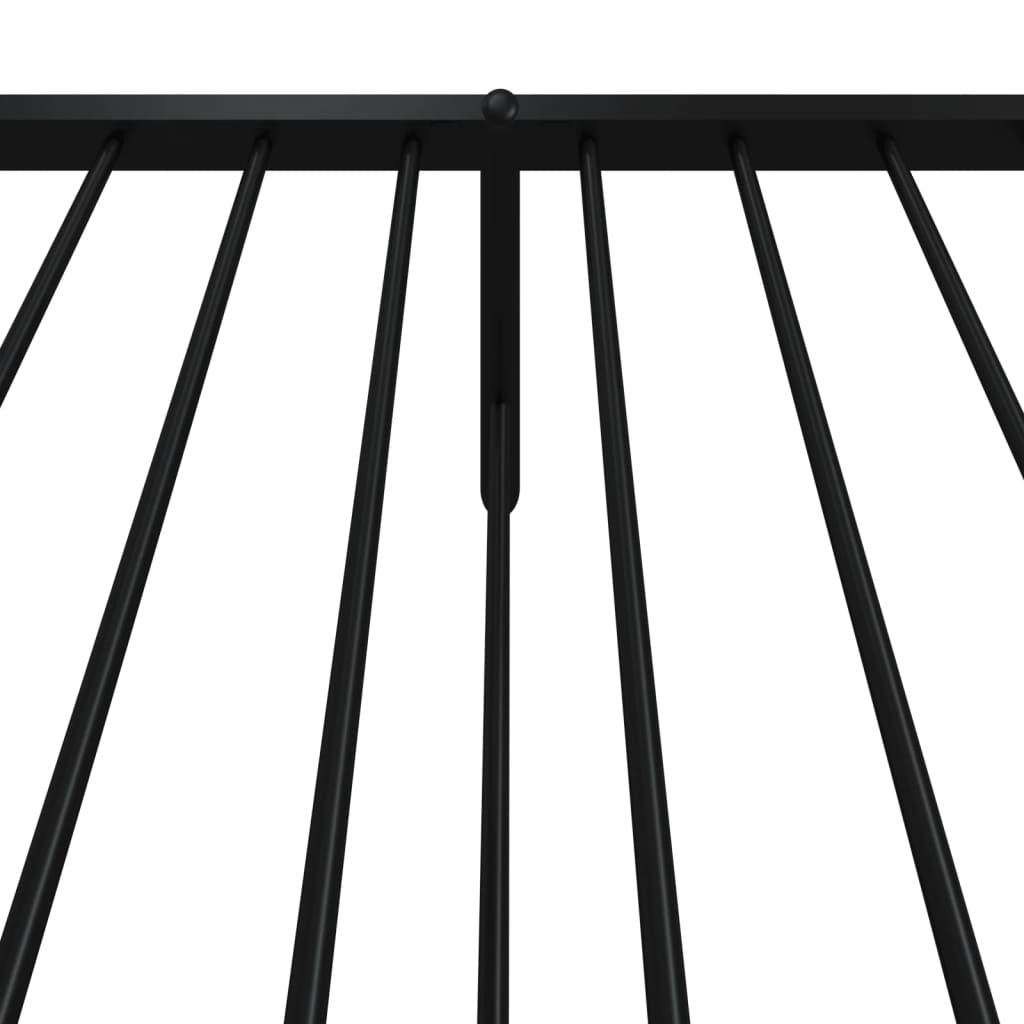 Sleek Black Metal Bed Frame with Footboard - 75x190cm, No Mattress