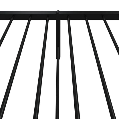Sleek Black Metal Bed Frame with Footboard - 75x190cm, No Mattress