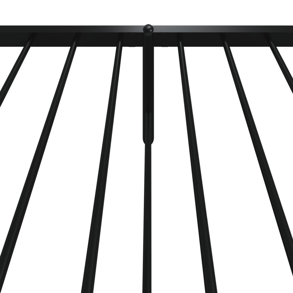 Sleek Black Metal Bed Frame with Footboard - 80x200cm