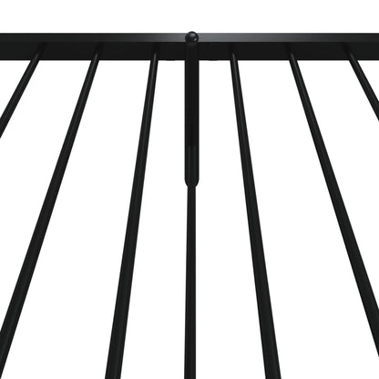 Sleek Black Metal Bed Frame with Footboard - 80x200cm