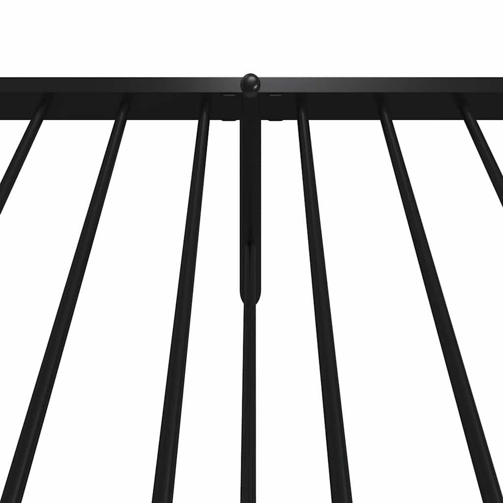 Sleek Black Metal Bed Frame 100x190cm with Footboard - No Mattress