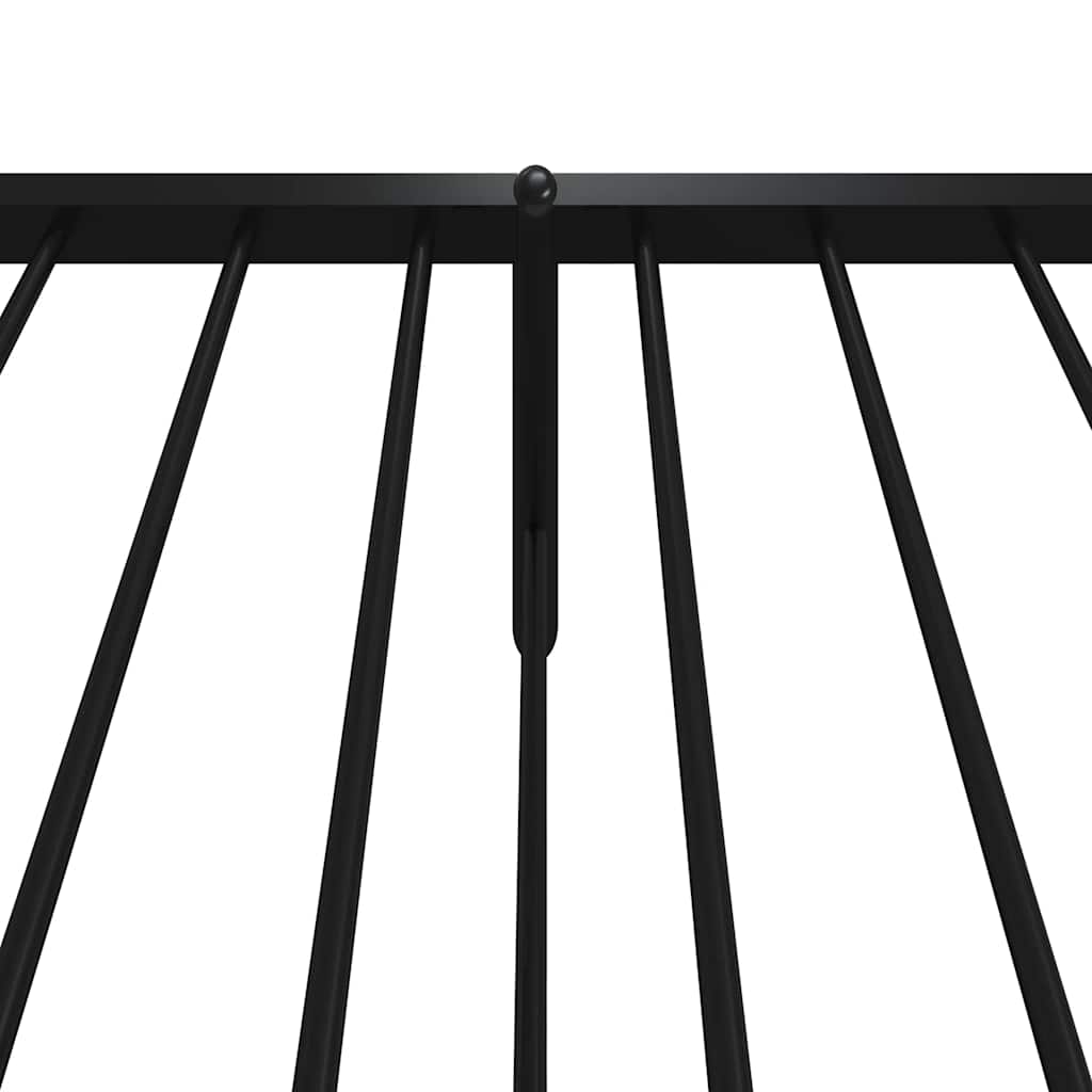 Sleek Black Metal Bed Frame with Footboard 100x200cm - No Mattress