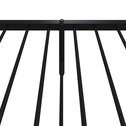 Sleek Black Metal Bed Frame with Footboard 100x200cm - No Mattress