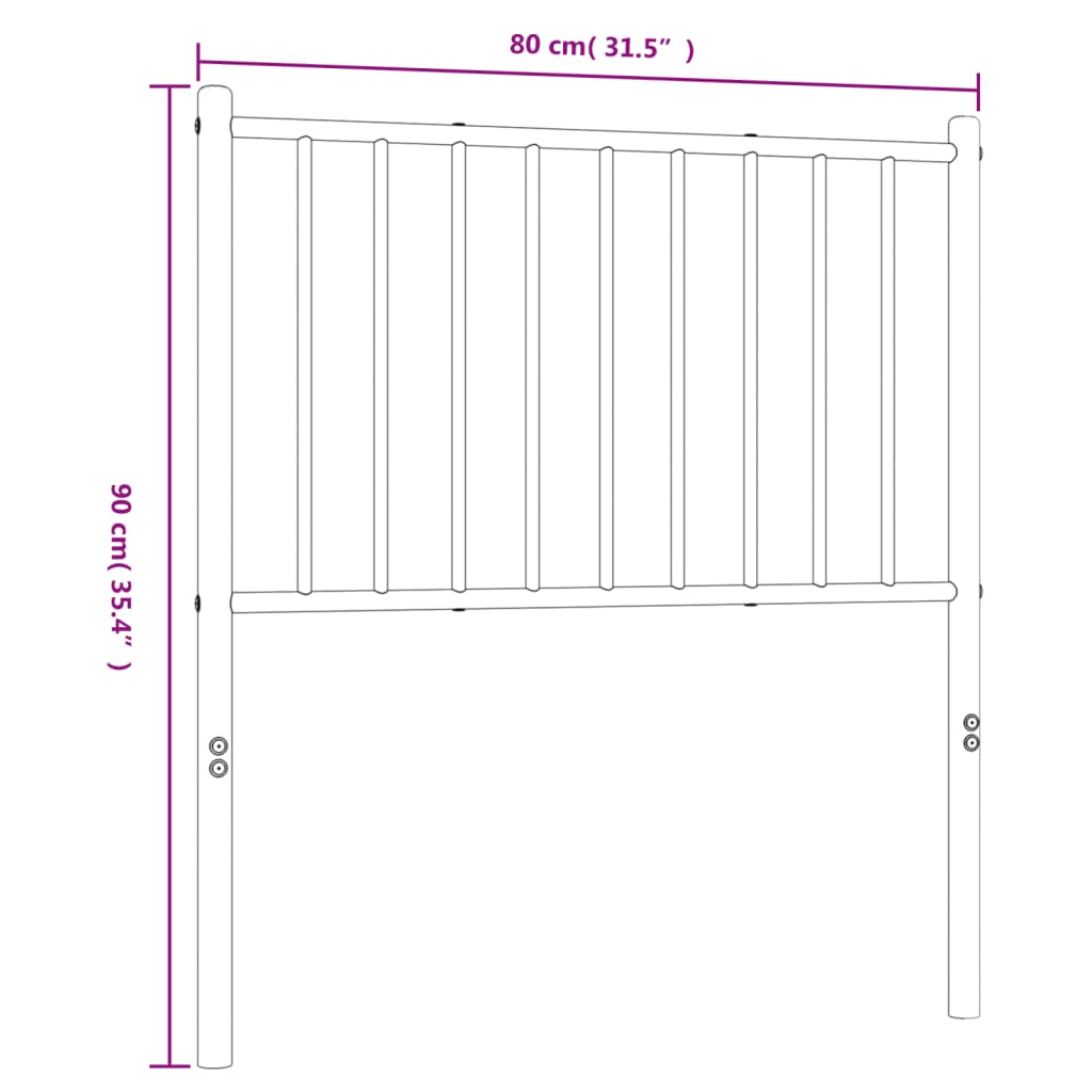 Elegant Black Metal Headboard - 75 cm: Durable & Stylish Design