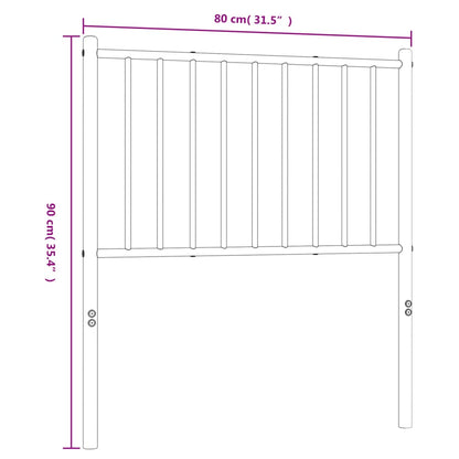 Elegant Black Metal Headboard - 75 cm: Durable & Stylish Design
