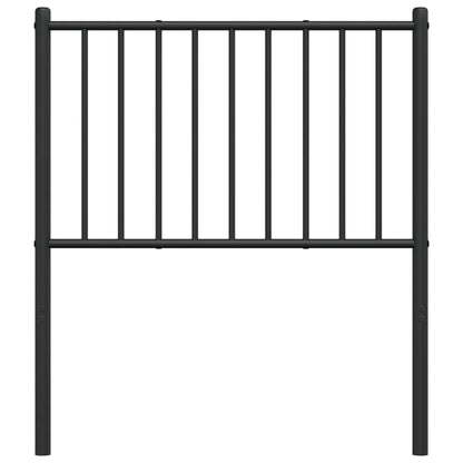 Sleek Black Metal Headboard - 80 cm, Modern Elegance