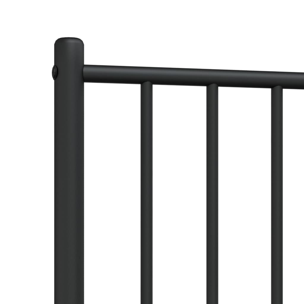 Sleek Black Metal Headboard - 80 cm, Modern Elegance