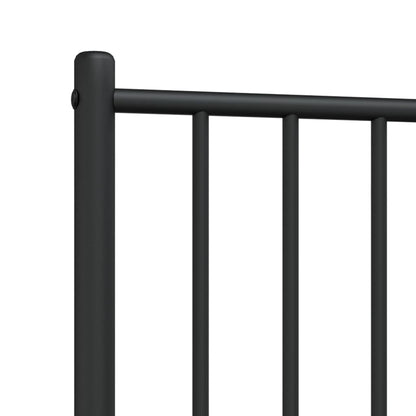 Sleek Black Metal Headboard - 80 cm, Modern Elegance