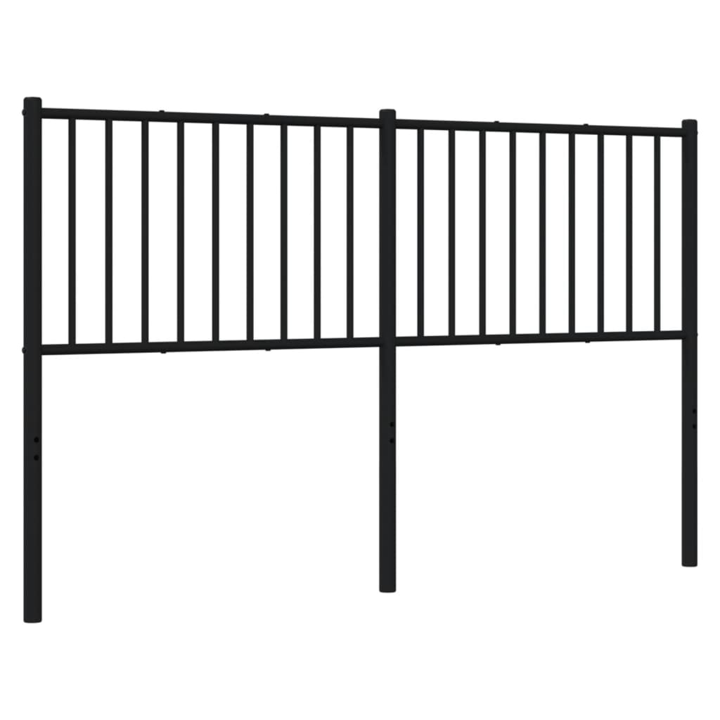 Elegant Black Metal Headboard - Sturdy Design, 160 cm