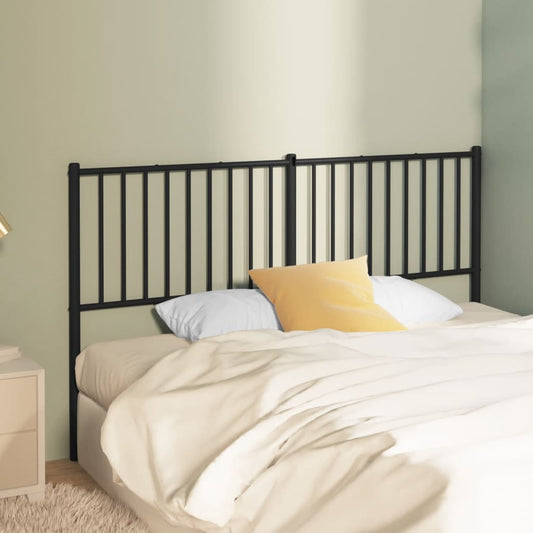 Elegant Black Metal Headboard - Sturdy Design, 160 cm