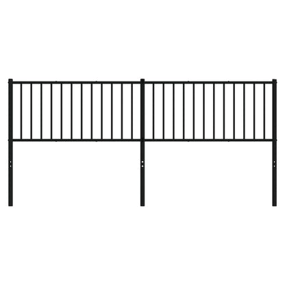 Sleek Black Metal Headboard - 193 cm Modern Bedroom Accent