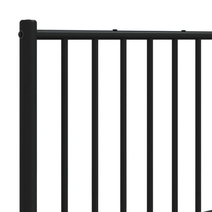 Sleek Black Metal Headboard - 193 cm Modern Bedroom Accent