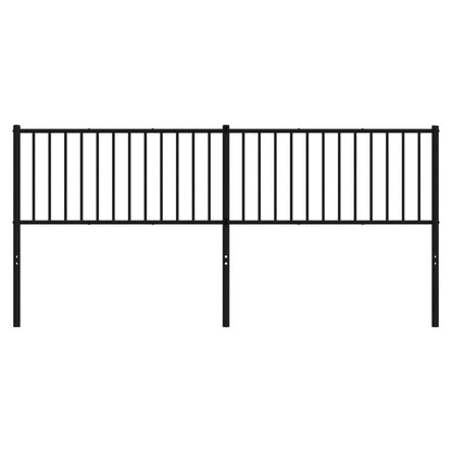Sleek Black Metal Headboard - 200 cm Perfect Bedroom Upgrade