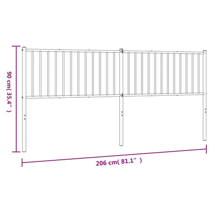 Sleek Black Metal Headboard - 200 cm Perfect Bedroom Upgrade