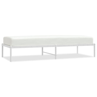 White Metal Bed Frame 75x190cm - Durable & Stylish Design